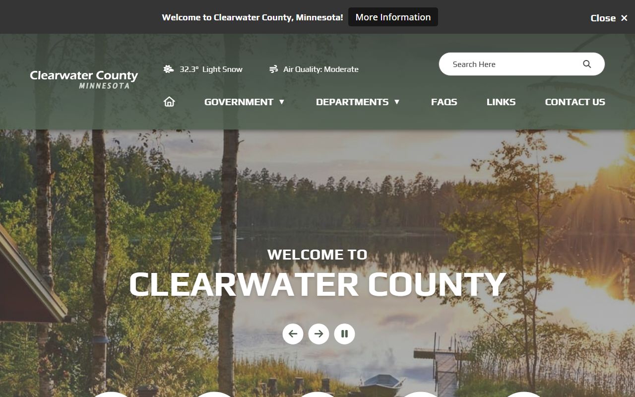 Clearwater County website 24 hour booking resources