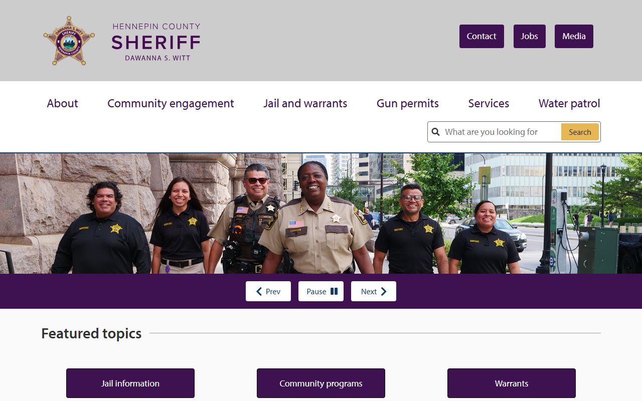 Hennepin County Sheriff's Office 24 hour booking main page