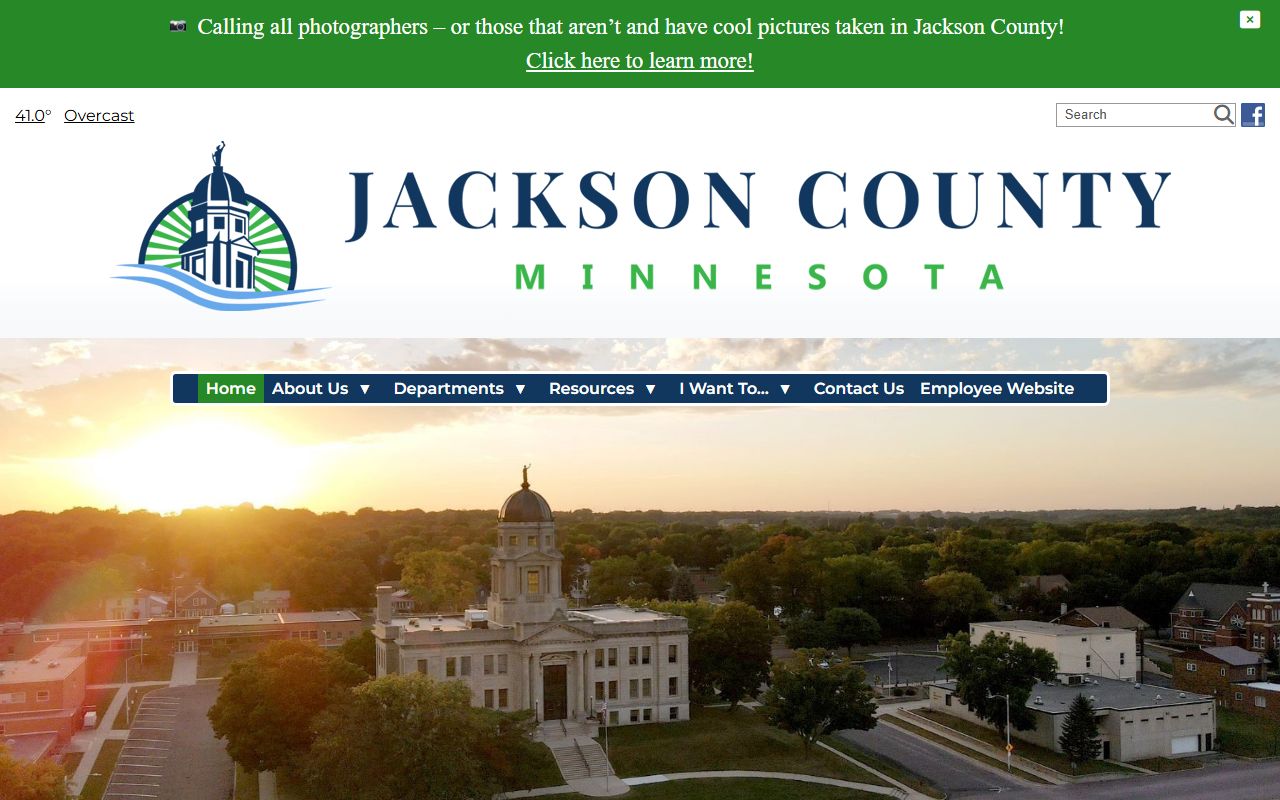 Jackson County website with 24 hour booking resources