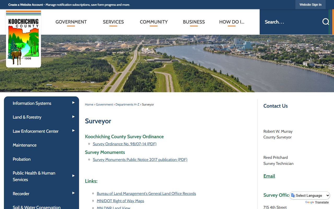 Koochiching County 24 hour booking jail page