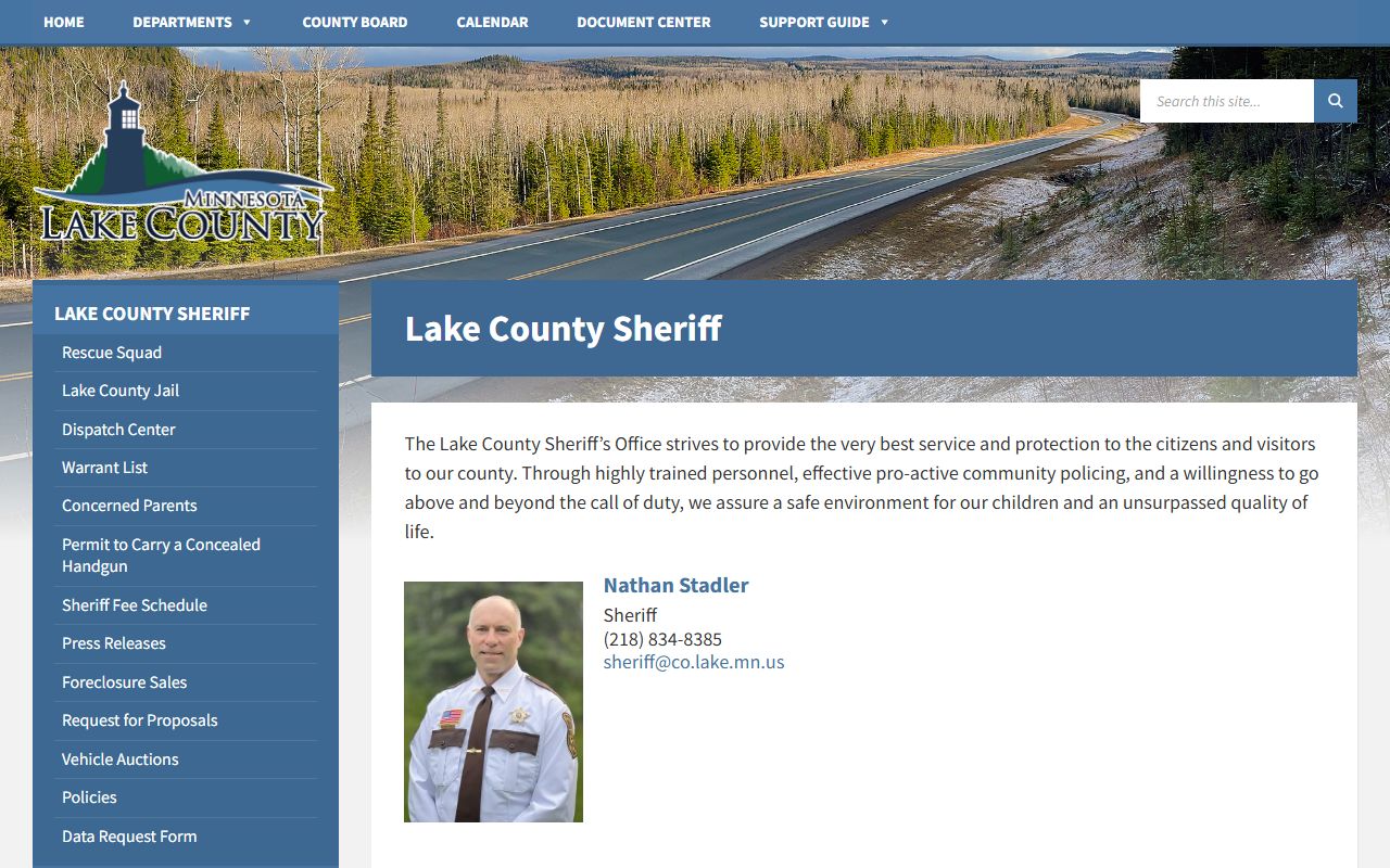 Lake County 24 hour booking sheriff's office page