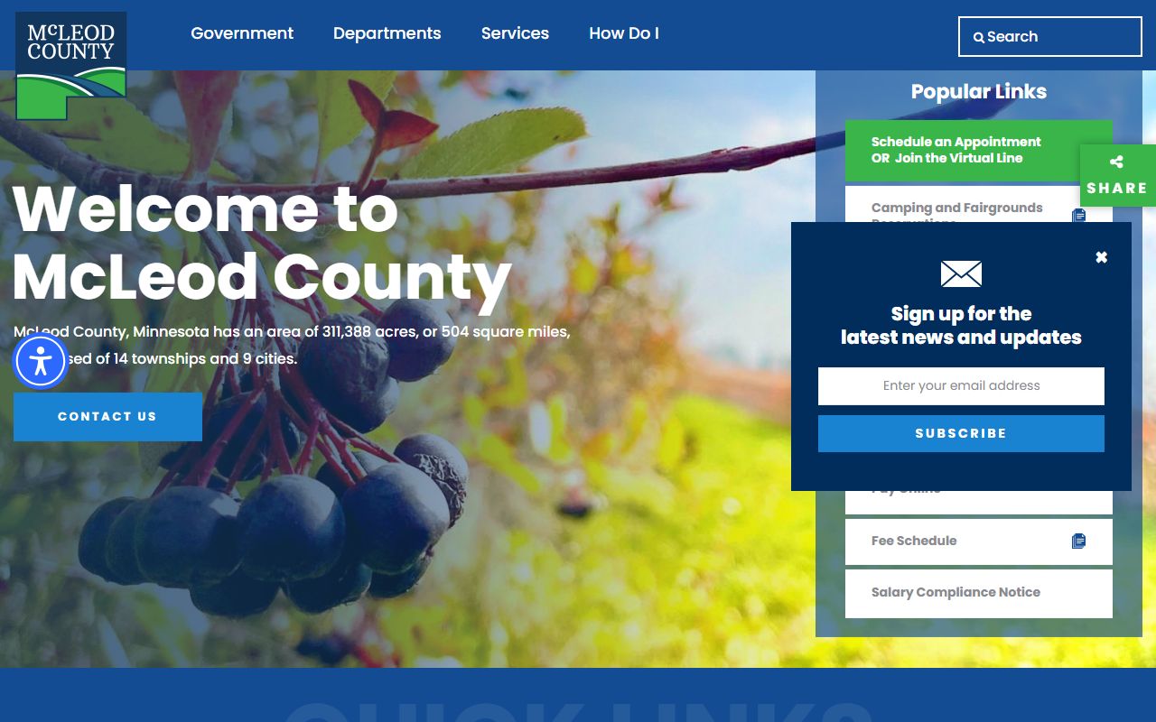 McLeod County website for 24 hour booking record lookups