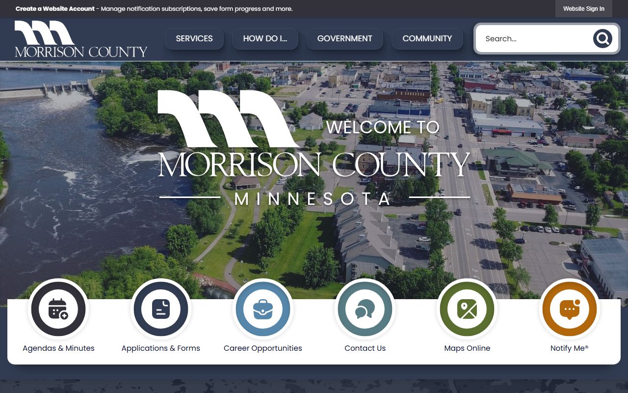 Morrison County website for 24 hour booking record access