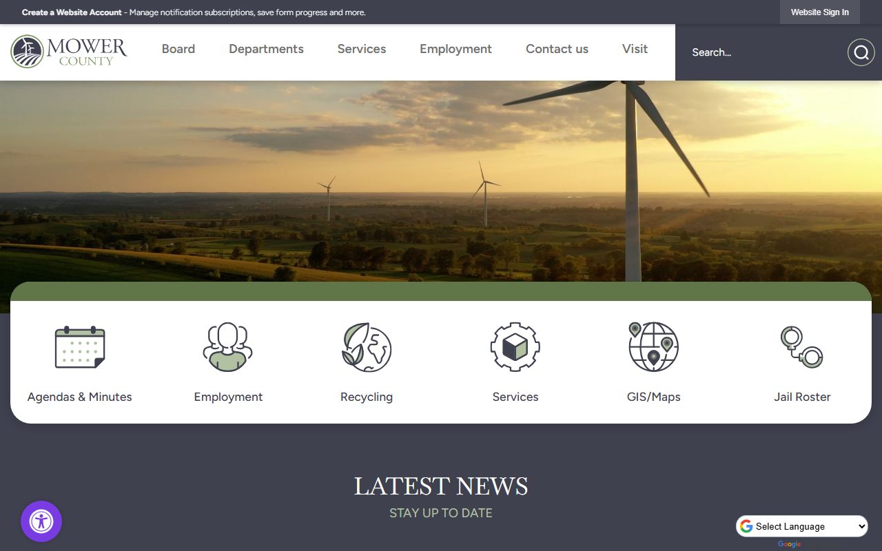 Mower County website for 24 hour booking lookups