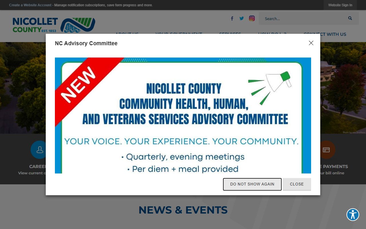 Nicollet County website for 24 hour booking searches