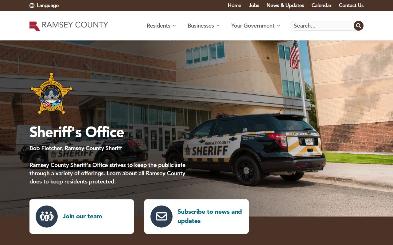 Ramsey County Sheriff Office 24 hour booking St. Paul Minnesota
