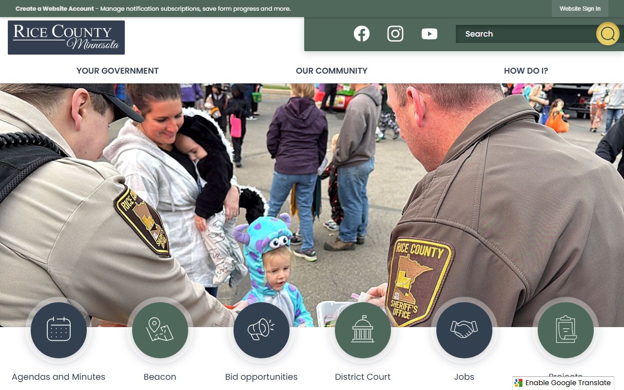 Rice County website 24 hour booking records Minnesota