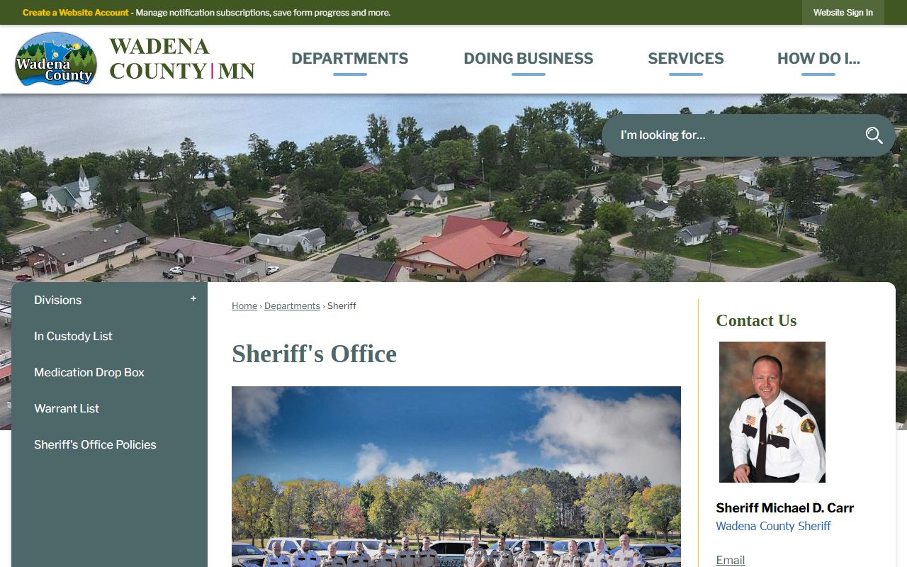 Wadena County Sheriff 24 hour booking