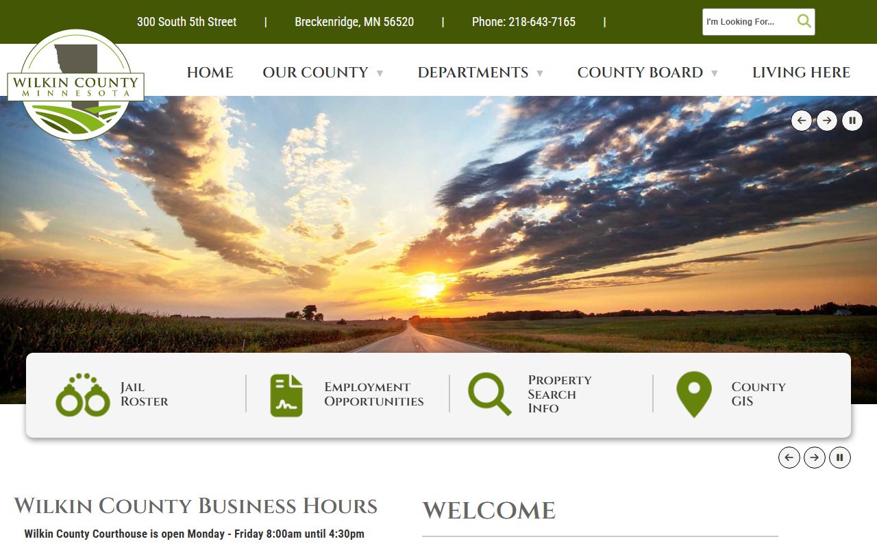 Wilkin County website 24 hour booking