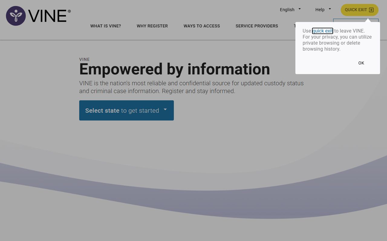 Minnesota VINE system 24 hour booking inmate search